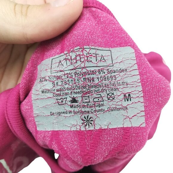 Athleta Seamless Pink Abstract Polka Dot Muscle Tank Top Size M Stretch - Picture 11 of 11